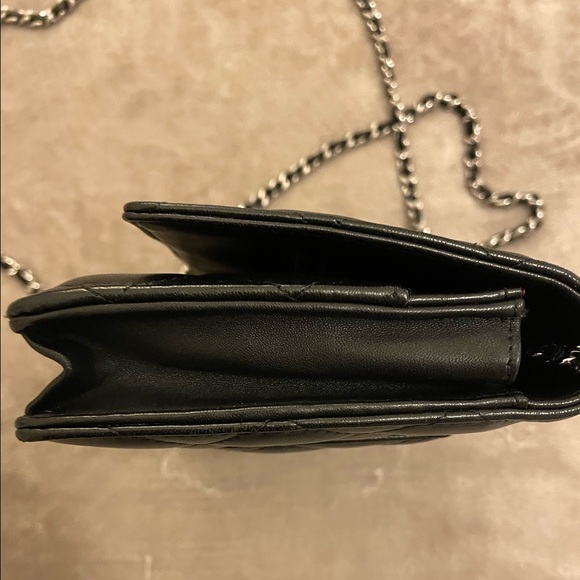 Chanel Lambskin Quilted Wallet On Chain Black with Silver hardware PRELOVED - Picture 4 of 14